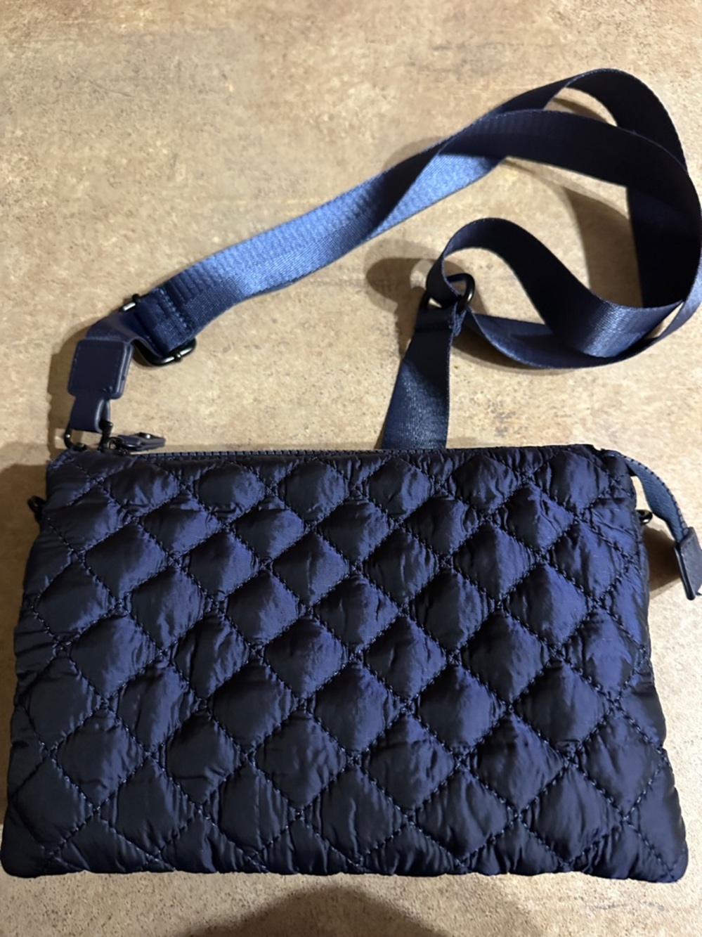 Quilted Navy Crossbody Bag - Classic Everyday Carry